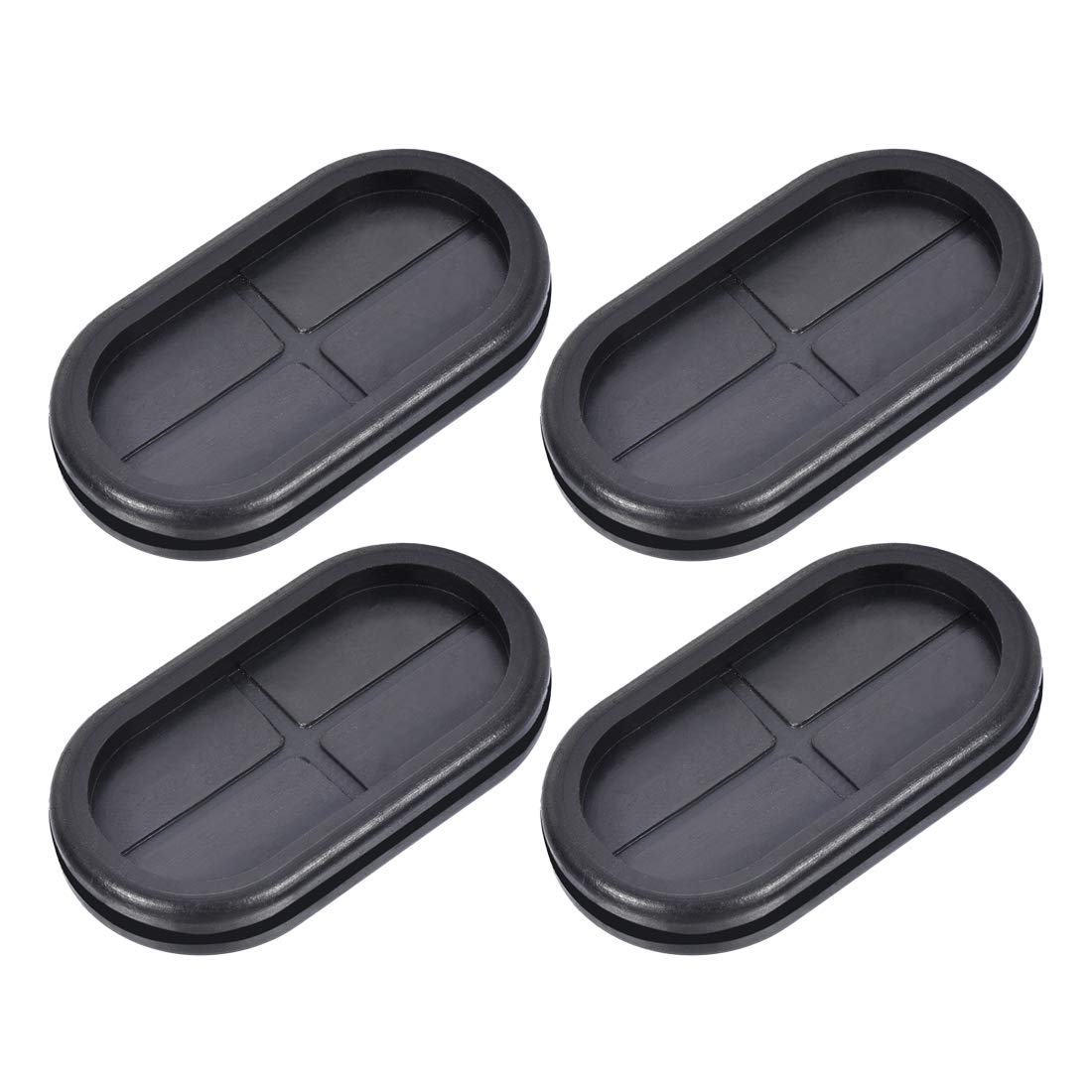 Sourcingmap Wire Protector Oil Resistant Armature Oval Rubber Grommets 30x60mm Mounting Dia 4Pcs