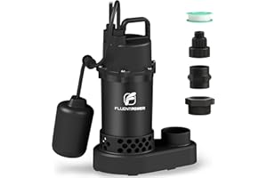 FLUENTPOWER 3/4HP 3500GPH Submersible Sump Pump, Automatic Integrated Float Switch, Portable Electric Cast Aluminum Sump/Sewa
