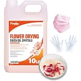 10LBS Fonday Silica Gel Flower Drying Crystals for Bouquet Preservation | Fast Drying Color Indicating Crystals, Reusable Fine Beads(<1mm), 3-in-1 Kit with Gloves &amp; Mask