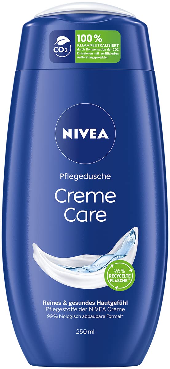 NIVEA Creme Care Shower Gel (250 ml), Shower Gel with Unique Mild Fragrance, Gently Cleansing Cream Shower with Selected Ingredients of Nivea Cream