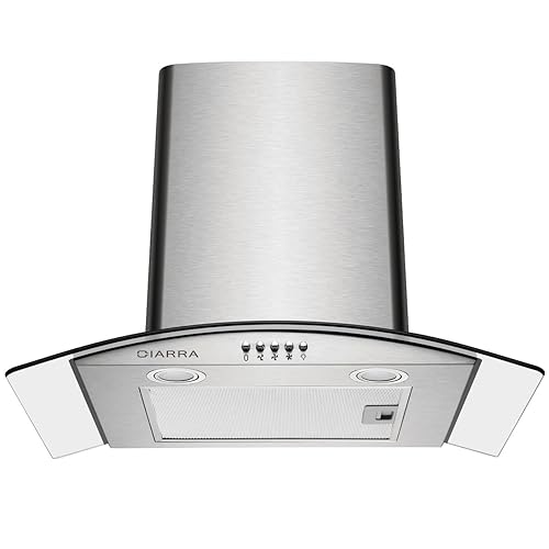 CDA ECP62SS 60cm Curved Glass Cooker Hood Extractor In Stainless Steel