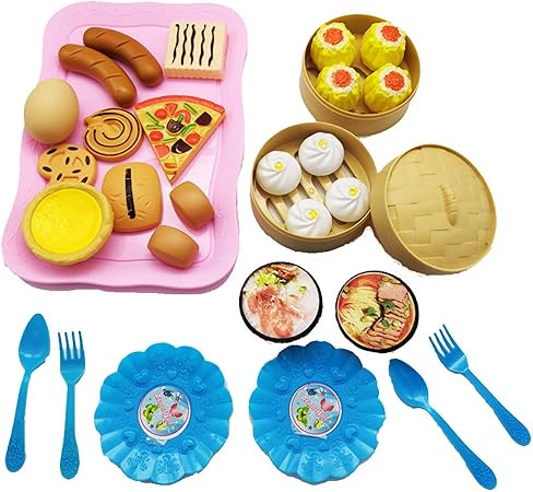Amazon Achicoo キッチンおもちゃ かわいい ふりプレイ シミュレーション ケーキ 食品 キッチン用品 調理セット 子供 31ピース ピンク 調理器具 食器 おもちゃ