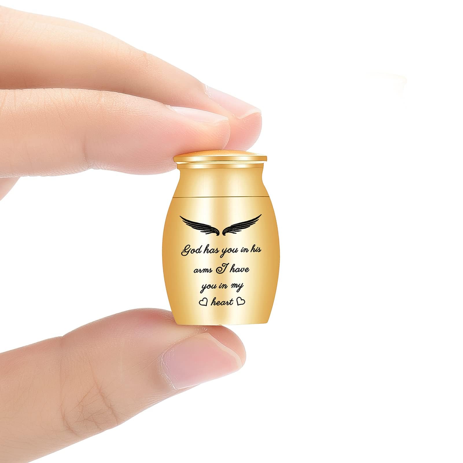 Small Keepsake Urns for Human Ashes Cremation Urns for Ashes Stainless Steel Funeral Memorial Ashes Holder Mini Cremation Urn for Pet Cat Dog Ash 25 * 16mm/0.98 * 0.63in — image 1