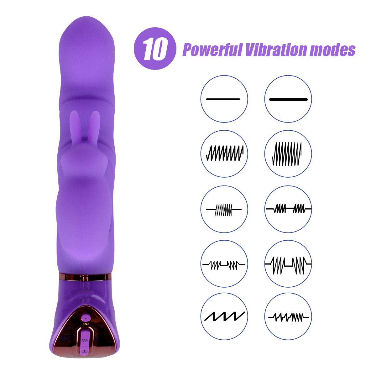 XINGHAOYA G Spot Rabbit Vibrator with Bunny Ears for Clitoris Stimulation, Waterproof Rechargeable Dildo Vibrator Clit Stimulator with 10 Vibration Modes Quiet Dual Motor for Women Couples