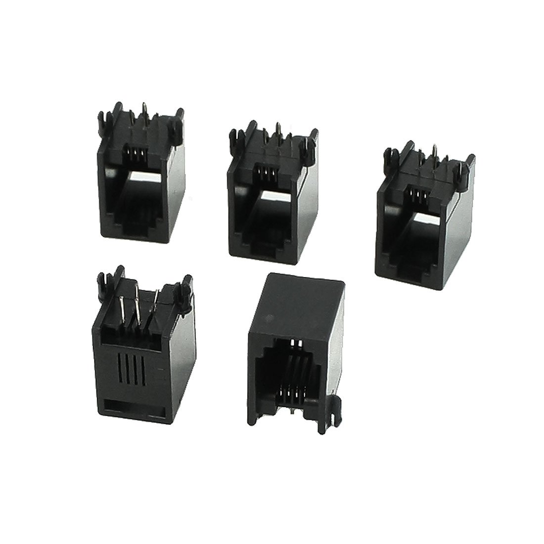 sourcing map 5 Pcs RJ9 RJ10 RJ22 4P4C Handset Sockets Jacks 13 x 9.5 x 14mm