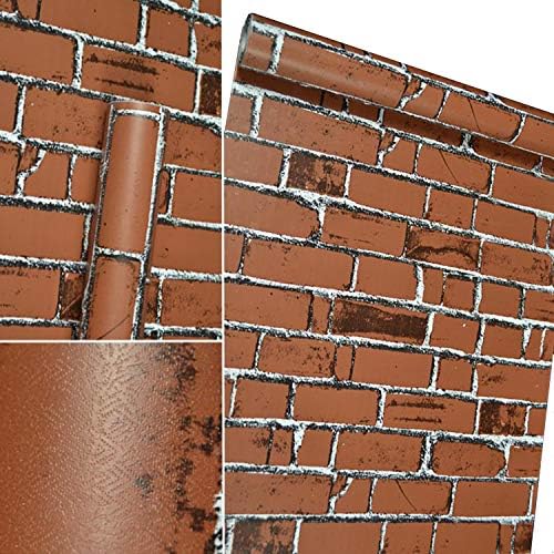 3D Brick Wallpaper Self-Adhesive Vinyl Wall Paper Removable Decorative Wallpaper Peel and Stick Waterproof Wallpaper for Home Design (17.7"×118.1")