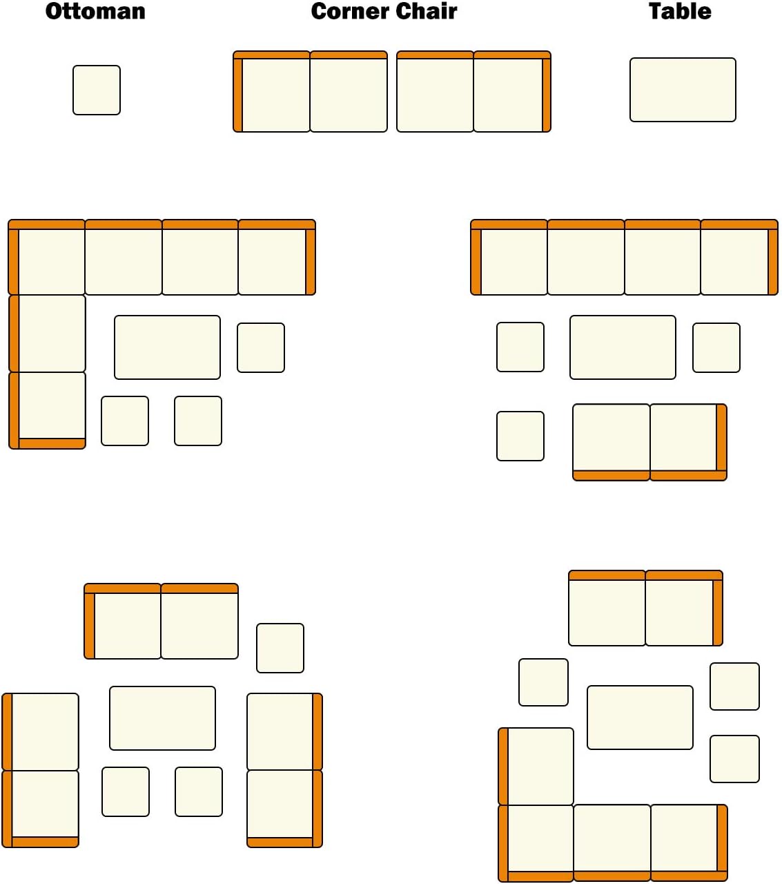 Wisteria Lane Patio Furniture Set,7 Piece Outdoor Dining Sectional Sofa Couch with Dining Table and Chair, All Weather Deck Wicker Conversation Set with Cushion, Grey: Garden & Outdoor