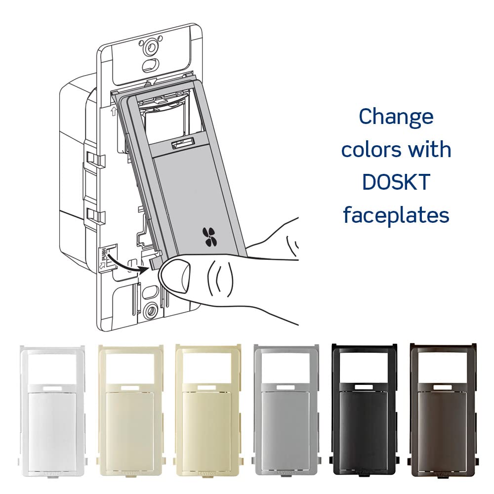Leviton Humidity Sensor Switch for Bathroom Exhaust Fan, Automate Ventilation, Air Circulation, Moisture Control, ¼ HP, Single Pole, DHS05-1LW, White