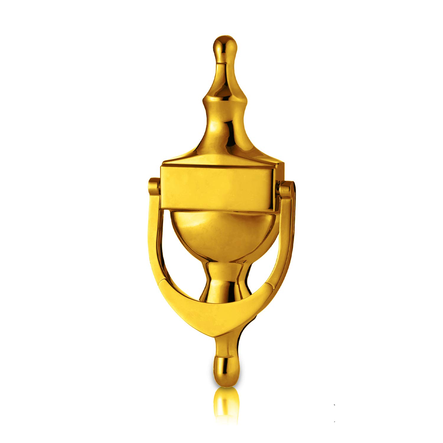 XFORT Victorian Door Knocker Polished Brass, Traditional Urn Door Knocker for Front Door, Elegant Front Door Furniture with a Classic Period Design