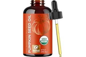 Certified Organic Pumpkin Seed Oil - 100% Pure Undiluted Oil for Hair and Glowing Skin - Hydrating Face and Body Oil - Huile 