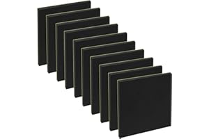CMENINCY 10 Pcs Black Adhesive Foam Padding, 6 x 6 Inch, 1/4" Thick Closed Cell Foam Pad, Neoprene Rubber Self Stick Anti-Slip Anti-Vibration Foam Pad