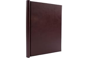 Bindertek Faux Leather Springback Thesis Binder - Burgundy, 1" Spine Width, 150 Sheet Capacity, High-Tension Spring Clamp Style, for Thesis Work, Legal Documents, Menus, Portfolios, Photography