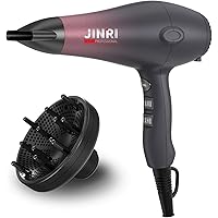 1875w Hair Dryer, Lightweight and Quiet, Ionic Blow Dryer with Diffuser, Concentrator, Professional DC Motor for Salon…