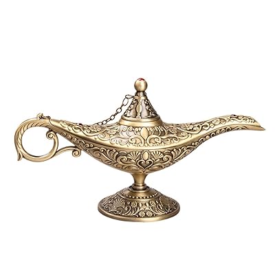 Feyarl Bronze Incense Holder Legend Magic Genie Light Lamp Pot Burner with Gift Box for Cone Home Deco (Bronze)