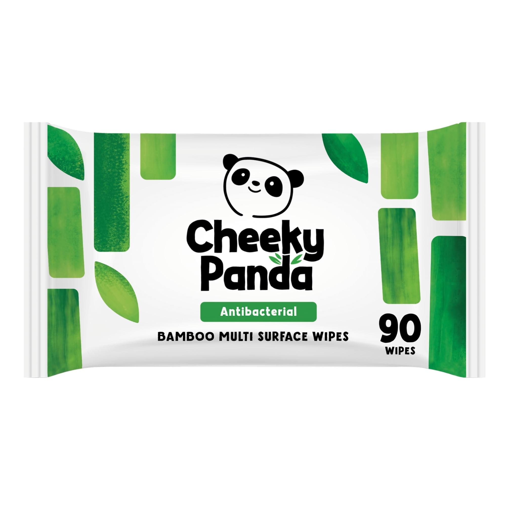 Cheeky Panda Antibacterial Wipes – 90 Bamboo Cleaning Cloths for Kitchen & Home, Kills 99.99% of Bacteria, PFAS Tested, Vegan & Cruelty Free