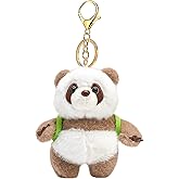YOUNEEDFUL Panda Plush Keychain for Backpacks - Soft Mini Stuffed Animal Hanging Pendant, Cute Keychain Gift for Panda Lovers