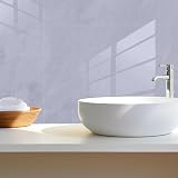 WALPLUS Marble Tile Stickers Glossy Waterproof Light Grey 24 pcs 15cm Kitchen view 2
