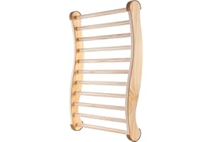 Anjetan Sauna Backrest, Wooden Sauna Backrest No Stains and Comfortable, Ergonomic S-Shape Backrest for Sauna Recovery Wellness Relaxation
