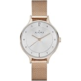 Skagen Anita Women's Watch with Stainless Steel Bracelet, Mesh or Leather Band