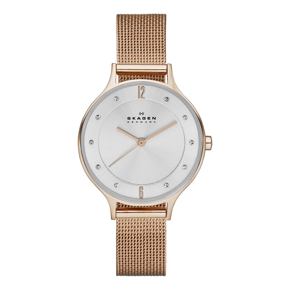 Skagen Watch for Women Anita Lille, Three Hand Movement, 30 mm Rose Gold Stainless Steel Case with a Stainless Steel Mesh Strap, SKW2151 — image 1