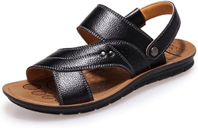 Amazon Jamode 夏 フラット ノンスリップ レザーサンダル レザー シューズ サンダル メンズ靴 メンズファッション メンズ 男性 カジュアル ストリート モード 春 夏 メンズ 着こなし コーディネート 本革 エディターズサンダル K 41 ブラウン ８