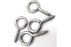 60pcs 42mm Small Screw Eyelets Hooks Self Tapping Screws for Wooden Eyelet, Cork Top Bottles, DIY Jewellery, Carbon Steel wit