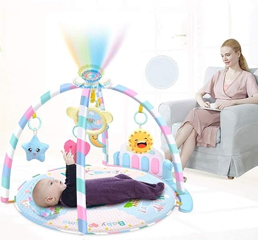 Meneflix Baby Play Mat 3 in 1 Gym Mat Infant Activity Playmat Kids Carpet Piano Rattles Toys for Children Educational Crawling Rug (Piano Gym MAT)