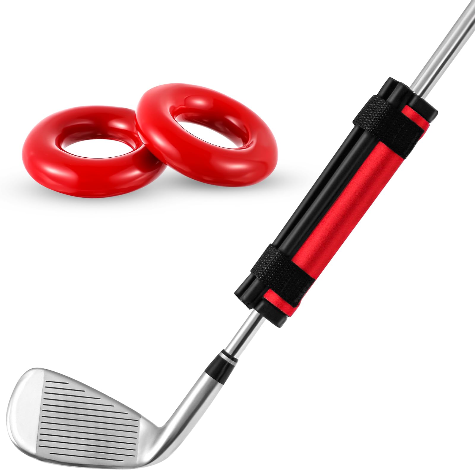 Photo 1 of Vertintong Golf Club Weights Golf Swing Weights for Practice and Warm Up Golf Swing Trainer Rings Golf Swing Weights Stripe with 2 Pcs Weighted Golf Donut Accessory Equipment Tool for Golf Clubs