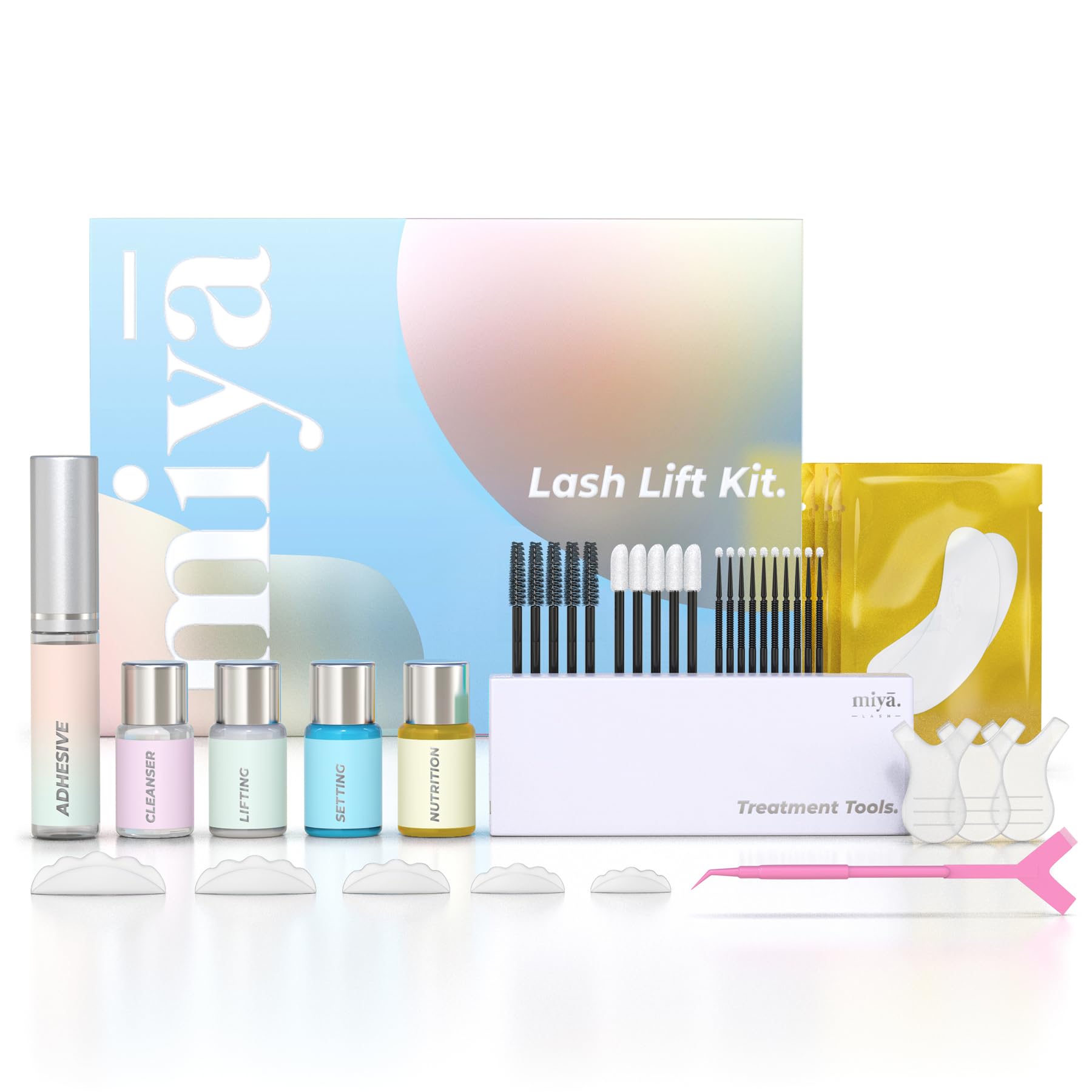 MIYA LASH Lash Lift Kit | Keratin Eyelash Perm Kit | Semi Permanent LVL Curling & Lifting Eyelashes | Includes All Tools & Accessories | Professional Result | Home & Salon Use | Vegan Eyelash Lift Kit