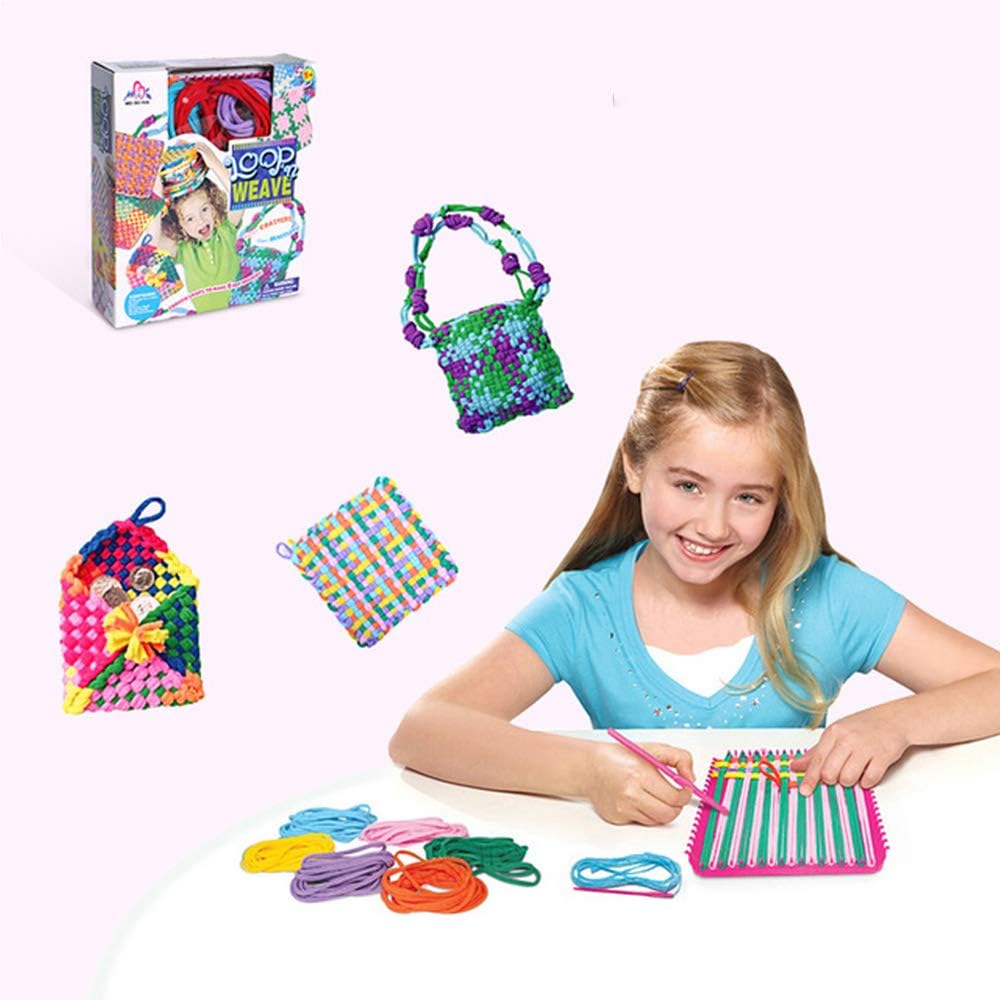 Weaveing Loom Knitting Machine Hand Craft Loop Weave Loom Toy DIY Kit for Girls