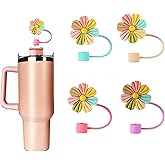 Silicone Straw Covers Cap Compatible with Stanley Cup 30 40 oz-Dust-Proof Reusable Straw Cover for Tumblers and Water Bottles