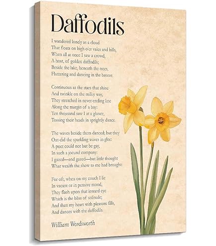V/A – Daffodils To The Daffodils Here's… Daffodils Poem by William Wordsworth Print, Spring Easter Wall Art
