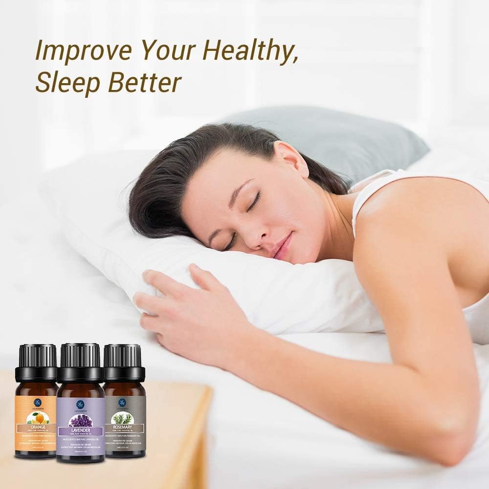 Lagunamoon Essential Oils Set, Aromatherapy Oils Set Includes Lavender, Tea Tree, Peppermint, Lemongrass, Orange, Rosemary, Frankincense, Lemon, Rosemary, Cinnamon, and Ylang-Ylang - Pack of 12, 10ml: Health & Personal Care