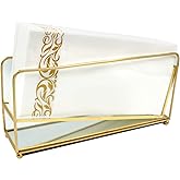 Shonmogar Bathroom Napkin Holder,Gold Glass Napkin Holder for Bathroom,Vertical Bathroom Guest Towel Holder with Feets,Stylish Guest Towel Holder Tray for Bathroom Toilet Dining Table Party Decor