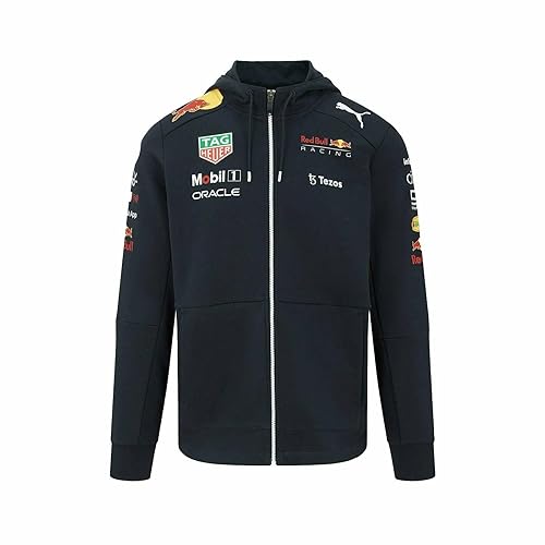 Red Bull Racing F1 Men's 2022 Team Full Zip Hooded Sweatshirt Navy