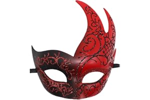 Coolwife Men's Masquerade Mask Vintage Venetian Checkered Musical Party Mardi Gras Mask