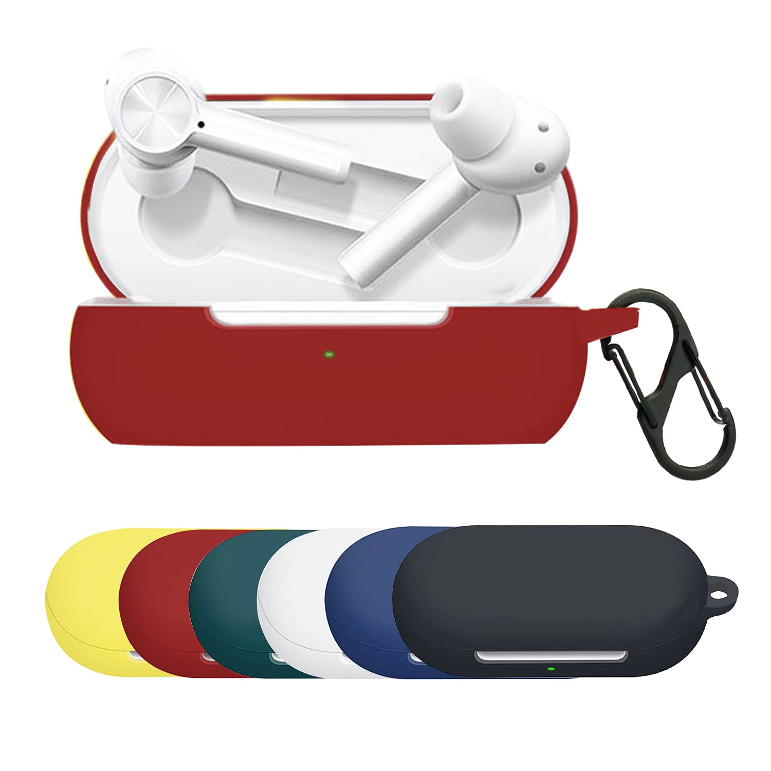 SCL Earphone Case for OnePlus Buds Z Case [Dark Red] OnePlus Buds Z Cover Skins Silicone Case Shock Proof Protective Resistant Cover for OnePlus Buds Z