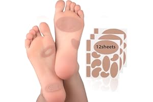 DECPROCH Moleskin for Blisters Feet, Moleskin Adhesive Pads, Moleskin Pads for Shoes, Toes, Heel | Blister Prevention and Reduce Friction (12 Sheets - 132 Pieces Total)