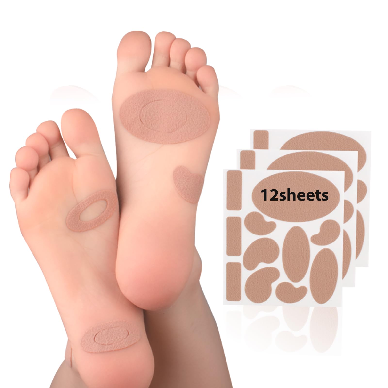 Photo 1 of ++7 pack++Moleskin for Blisters Feet, Moleskin Adhesive Pads, Moleskin Pads for Shoes, Toes, Heel | Blister Prevention and Reduce Friction (12 Sheets - 132 Pieces Total)