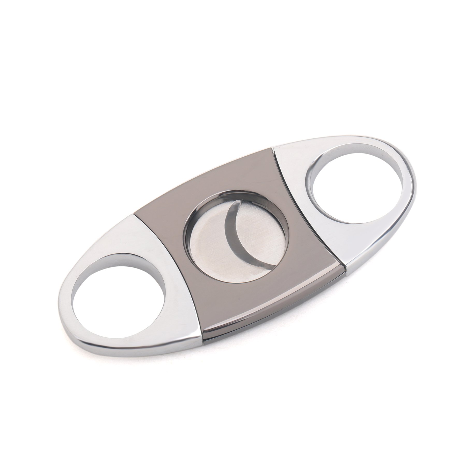 Cigar Cutter Stainless Steel Guillotine Double Cut Blade Tarnish Proof Sharp Handheld Curved Scissors