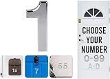 Rubigo Silver Door Numbers 0-99 A-D 3in Self Adhesive Chrome 7.5cm