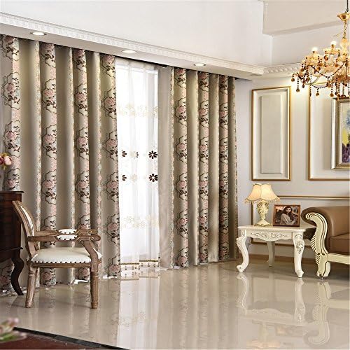 LIYAXUN Modern Simplicity Thickening Two Color Cationic Jacquard Black Silk Shading Cloth Top Grommet Sun Protection Heat Insulation Curtains 100" W x 96" L(One Panel),Beige
