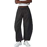 LuminBlaze Women’s Barrel Sweatpants Loose Leg with Elastic Waist, Casual Lounge Pants Soft Fleece Joggers with Pockets