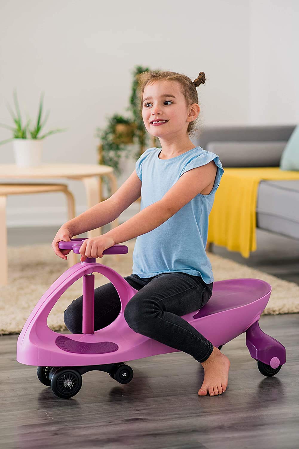 Girls & Boys Swing Wiggle Car Ride On Twist & Go Scooter Car Red Blue Green (Pink)