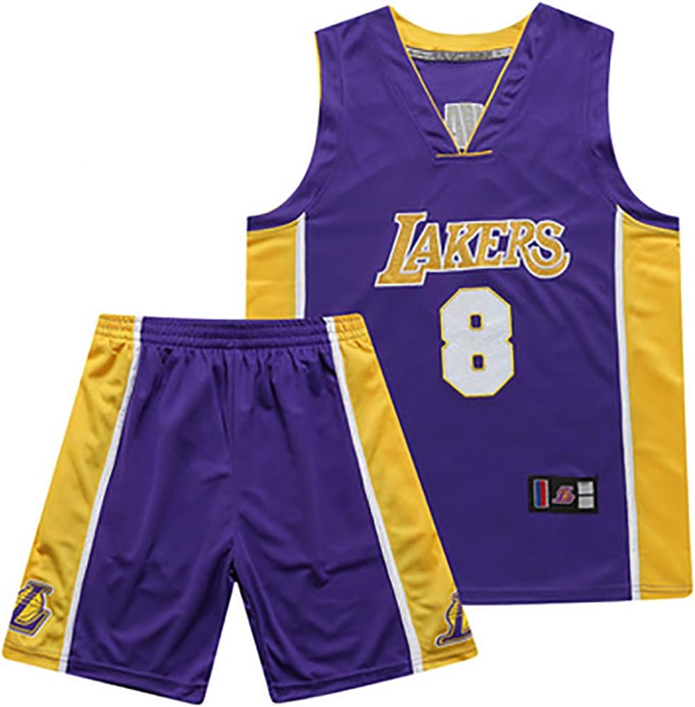 Retired embroidery No. 8 basketball uniform, Lakers mesh quick-drying sleeveless sweatshirt, men's breathable ball suit
