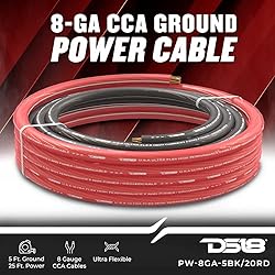 DS18 PW-8GA-5BK/20RD 8-GA 25ft OFC Ultra Flex Power