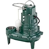 Zoeller Waste-Mate 267-0001 Sewage Pump, 1/2 HP Automatic | Heavy-Duty Submersible Sewage, Effluent or Dewatering Pump
