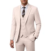 ZKHOECR Men's 3 Piece Slim Fit Suit Set, Jacket Vest and Pants for Men | Mens Wedding Suit Solid Prom Tuxedo Suits Graduation Homecoming Party Dinner Suit Outfits with Adjustable Waist Pants