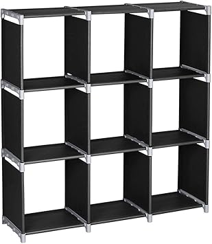 Amazon Com Azadx Storage Cabinets 3 Tier Storage Cube Closet Organizer Shelf 6 Cube 9 Cube Cabinet Bookcase Durable Multifunctional Black 9 Cubes Office Products