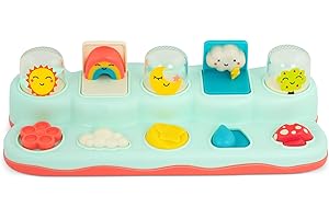 B. toys – Pop – Up Buddies – Cause and Effect Play – Learning Toys for Babies – Interactive Toy with Sun, Rainbow, Star – 18+ Months